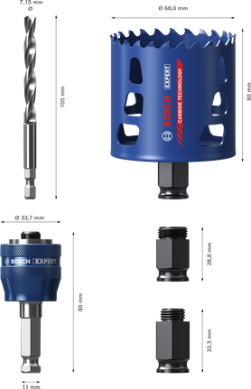 Bosch EXPERT 多材料动力更换加孔锯套件 51x60 毫米。.